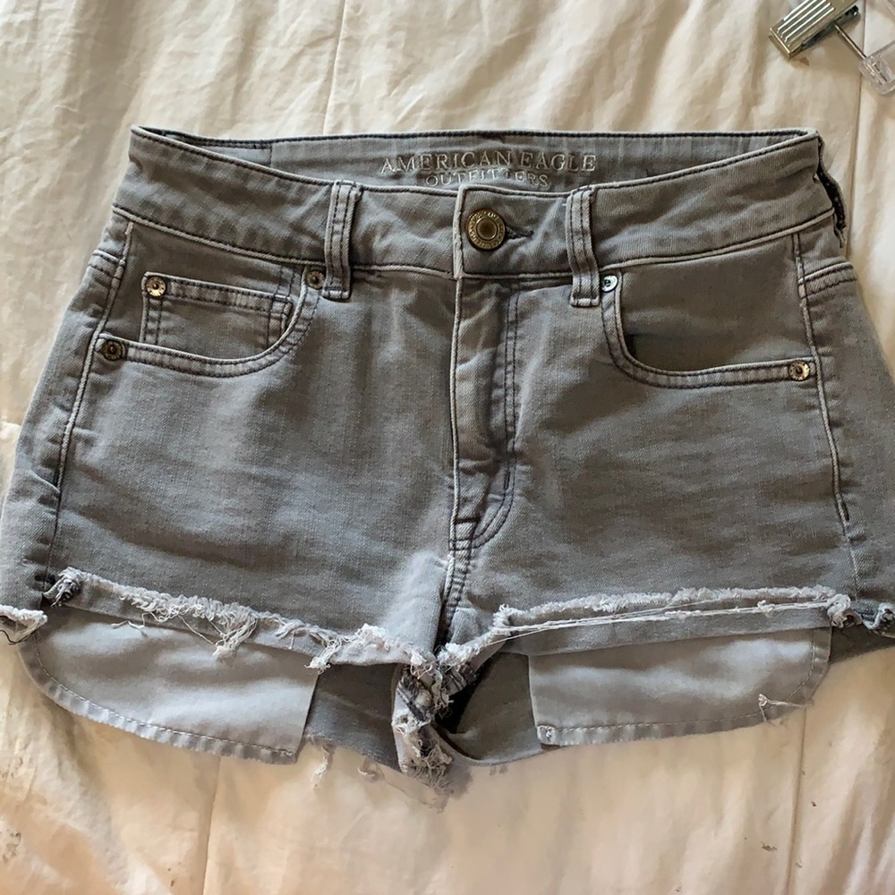 Gray Jean Shorts